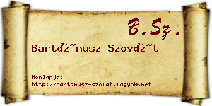 Bartánusz Szovát névjegykártya